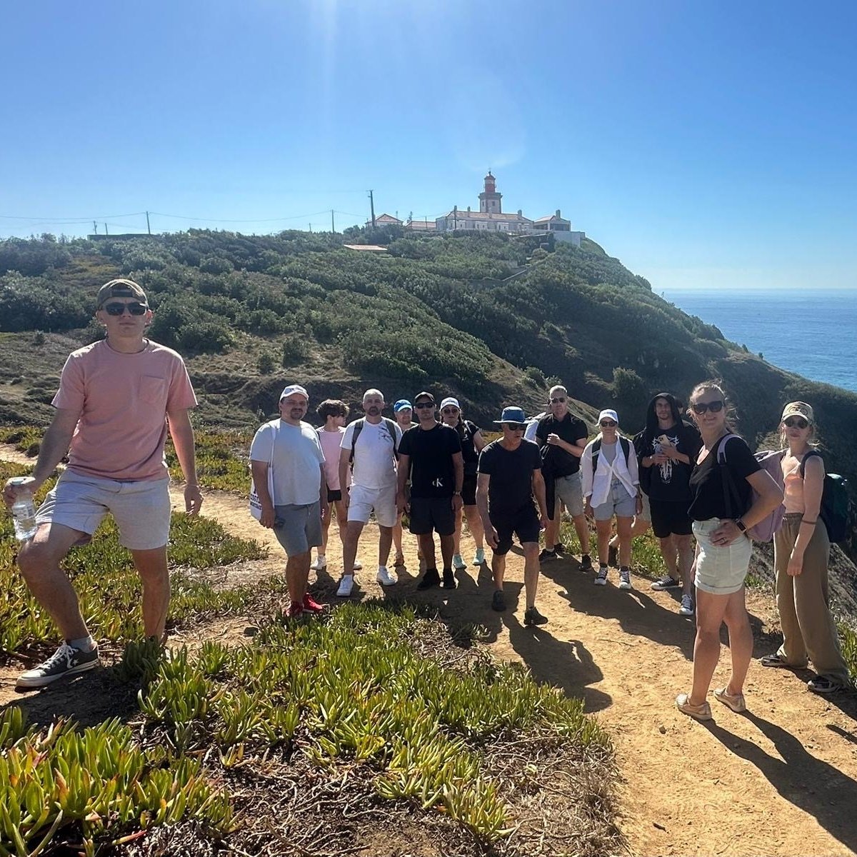 Team photo at the sea